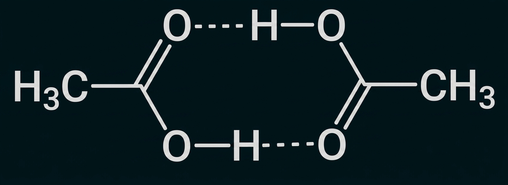 Chemische Strukturformel mit zwei Molekülen und Wasserstoffbrückenbindung